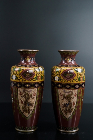 Cloisonné vases (Pair)